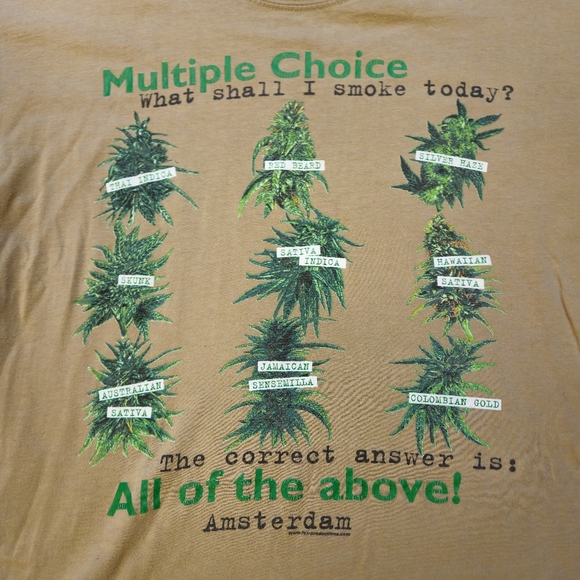 Vintage Amsterdam Funny Weed T-Shirt Size Large - Picture 2 of 7